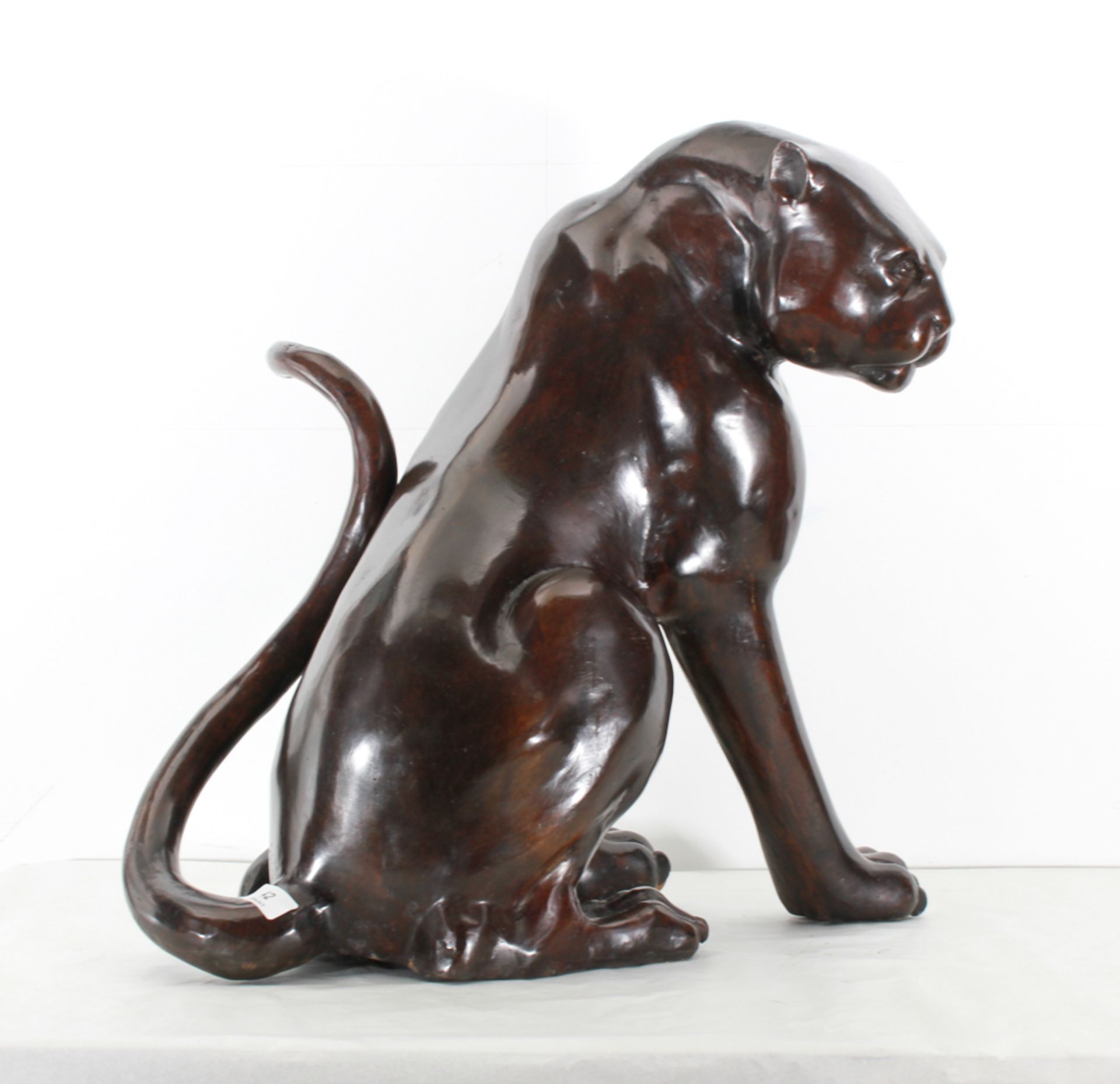 Bronze Bronze sculpture ** Panther Assisi **, unsigned. - size height and width 71 X 56 X 68 cm - Bild 2 aus 7