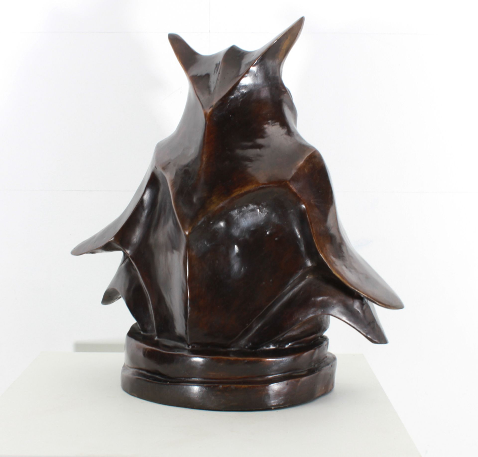 Bronze Bronze alloy sculpture after a design by the Amsterdam School, ** Owl **. - size height and - Bild 3 aus 7