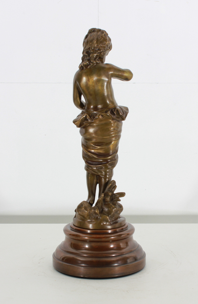 Eutrope Bouret (1833 - 1906) Signed bronze sculpture Bouret , ** Timidity ** - size height and width - Image 4 of 6