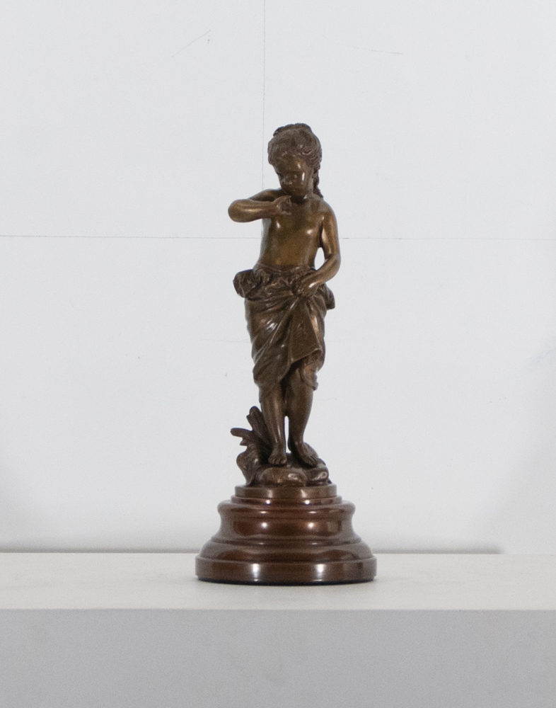 Eutrope Bouret (1833 - 1906) Signed bronze sculpture Bouret , ** Timidity ** - size height and width - Image 2 of 6