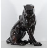 Bronze Bronze sculpture ** Panther Assisi **, unsigned. - size height and width 71 X 56 X 68 cm