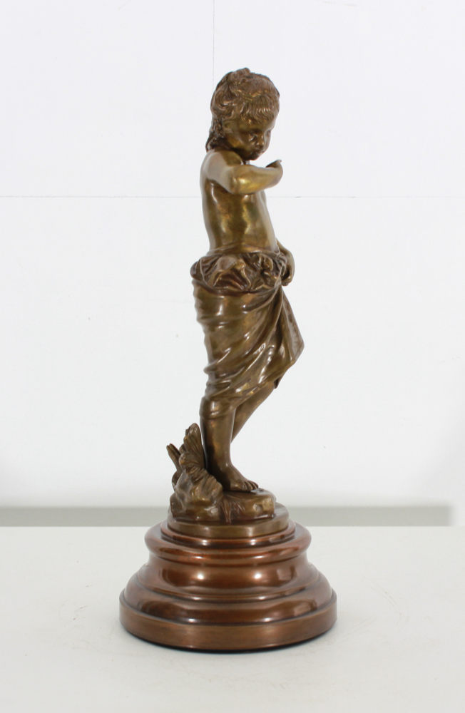 Eutrope Bouret (1833 - 1906) Signed bronze sculpture Bouret , ** Timidity ** - size height and width - Image 3 of 6