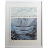 Christo (1935 - 2020) Offset lithograph signed Javacheff Christo, ** Over the River II **, No. 382/