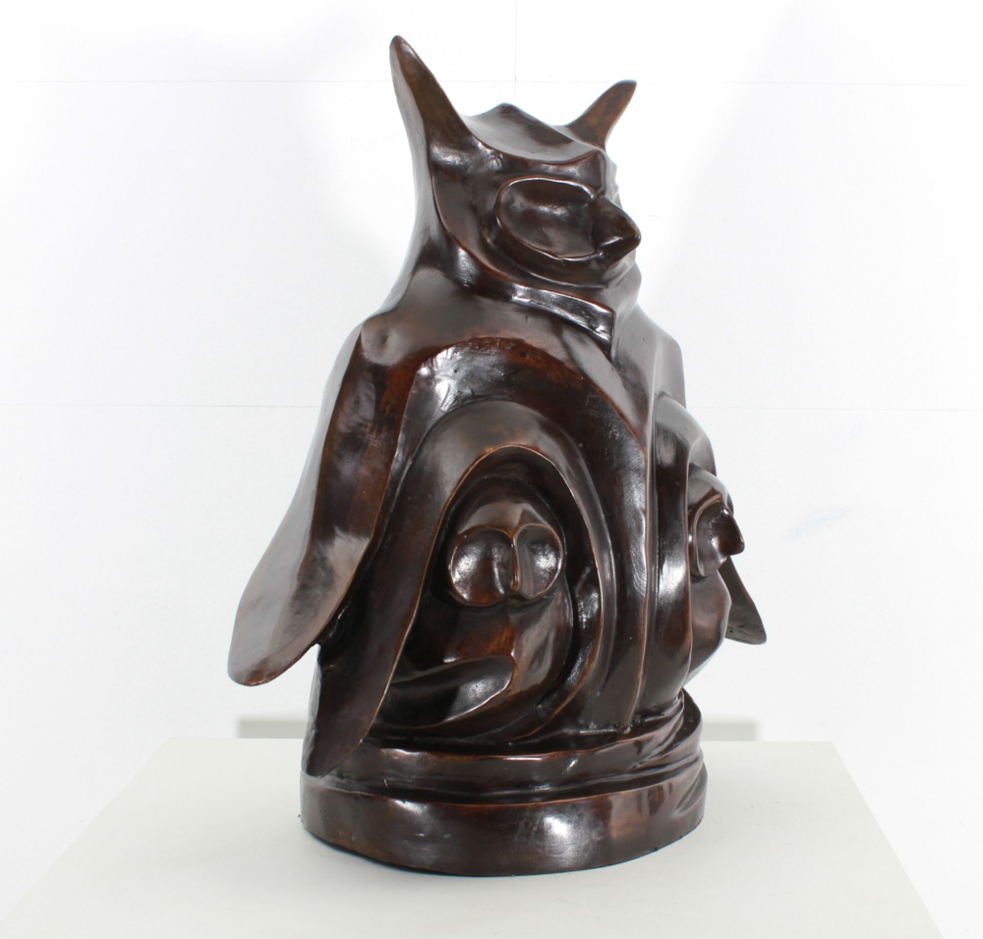 Bronze Bronze alloy sculpture after a design by the Amsterdam School, ** Owl **. - size height and - Bild 2 aus 7