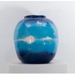 Jean Michel Folon (1935 - 2005) Enamelled terracotta vase by Jean-Michel Folon, ** Oiseaux **, No.