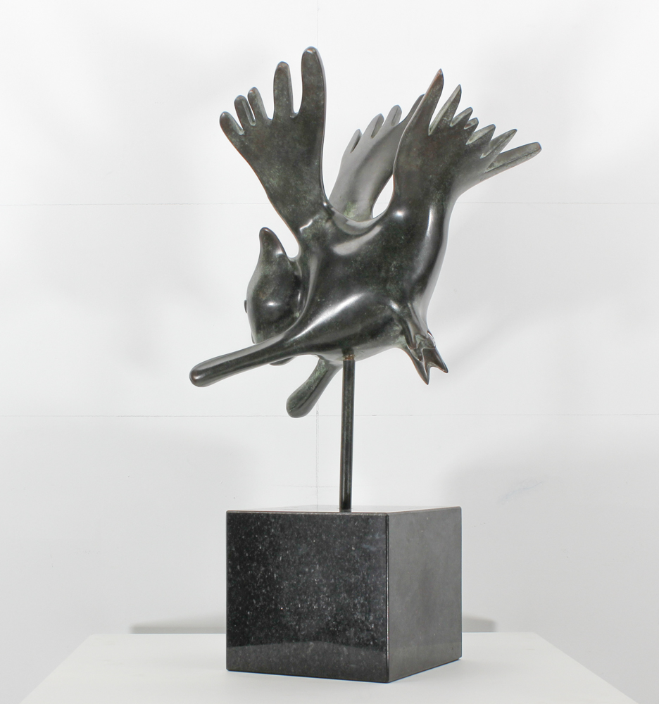 Guillaume Corneille van Beverloo (1922 - 2010) Bronze statue signed Guillaume Corneille, ** Cat bird - Image 7 of 10