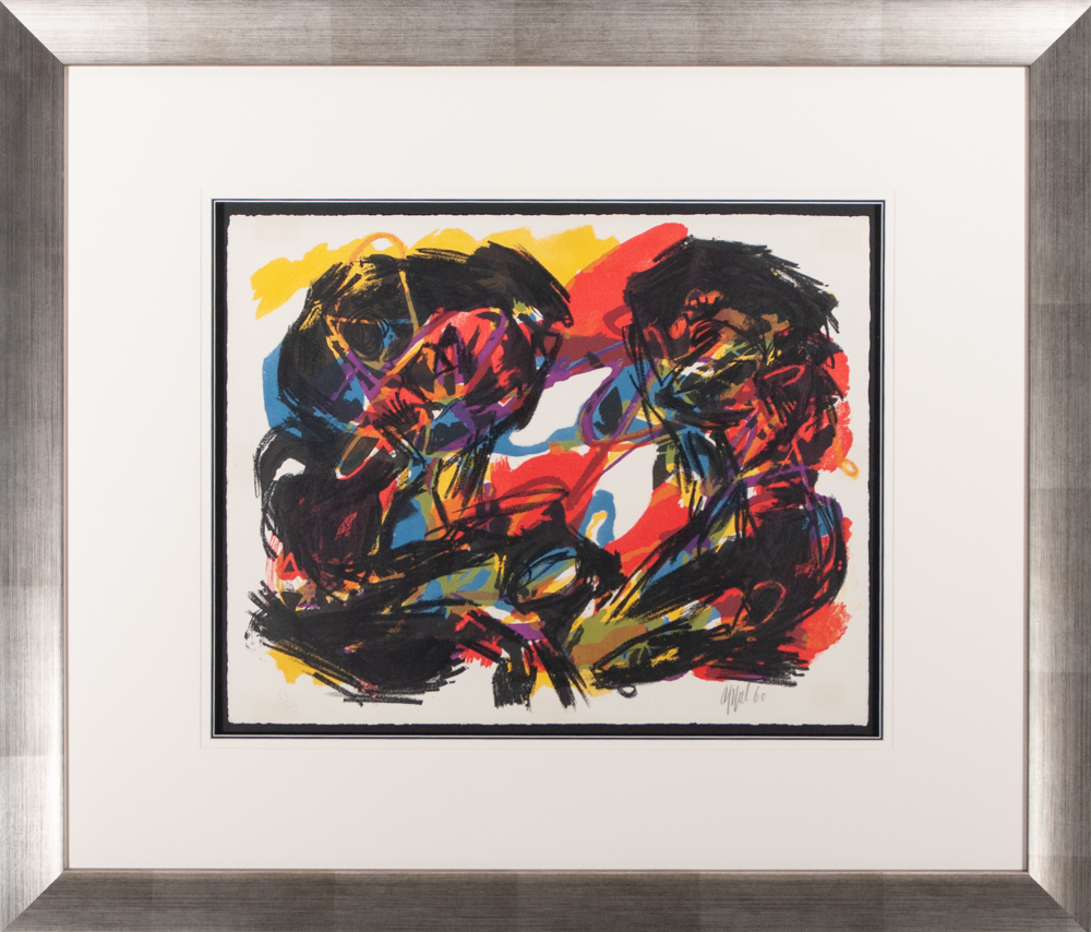 Karel Appel (1921 - 2006) Old lithograph by Karel Appel, ** Cobra composition **, No. 59/200. - size