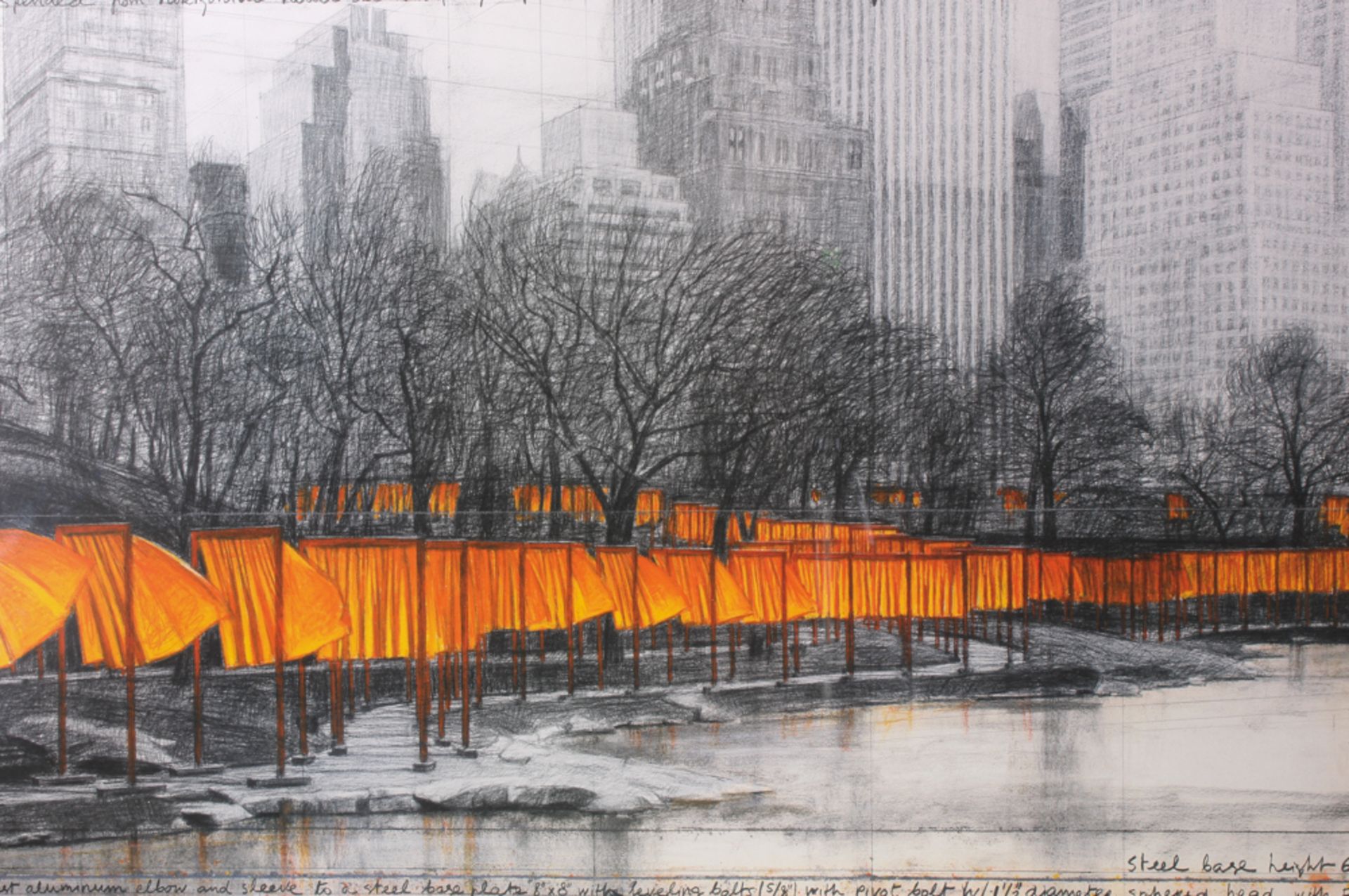 Christo (1935 - 2020) Offset lithograph signed in the Javacheff Christo plate, ** The Gates - Image 3 of 5