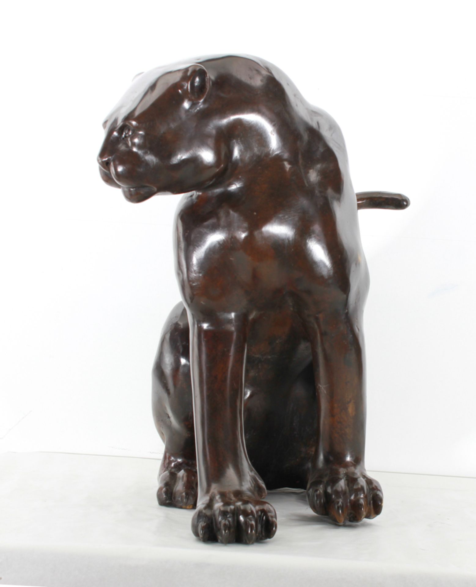Bronze Bronze sculpture ** Panther Assisi **, unsigned. - size height and width 71 X 56 X 68 cm - Bild 5 aus 7