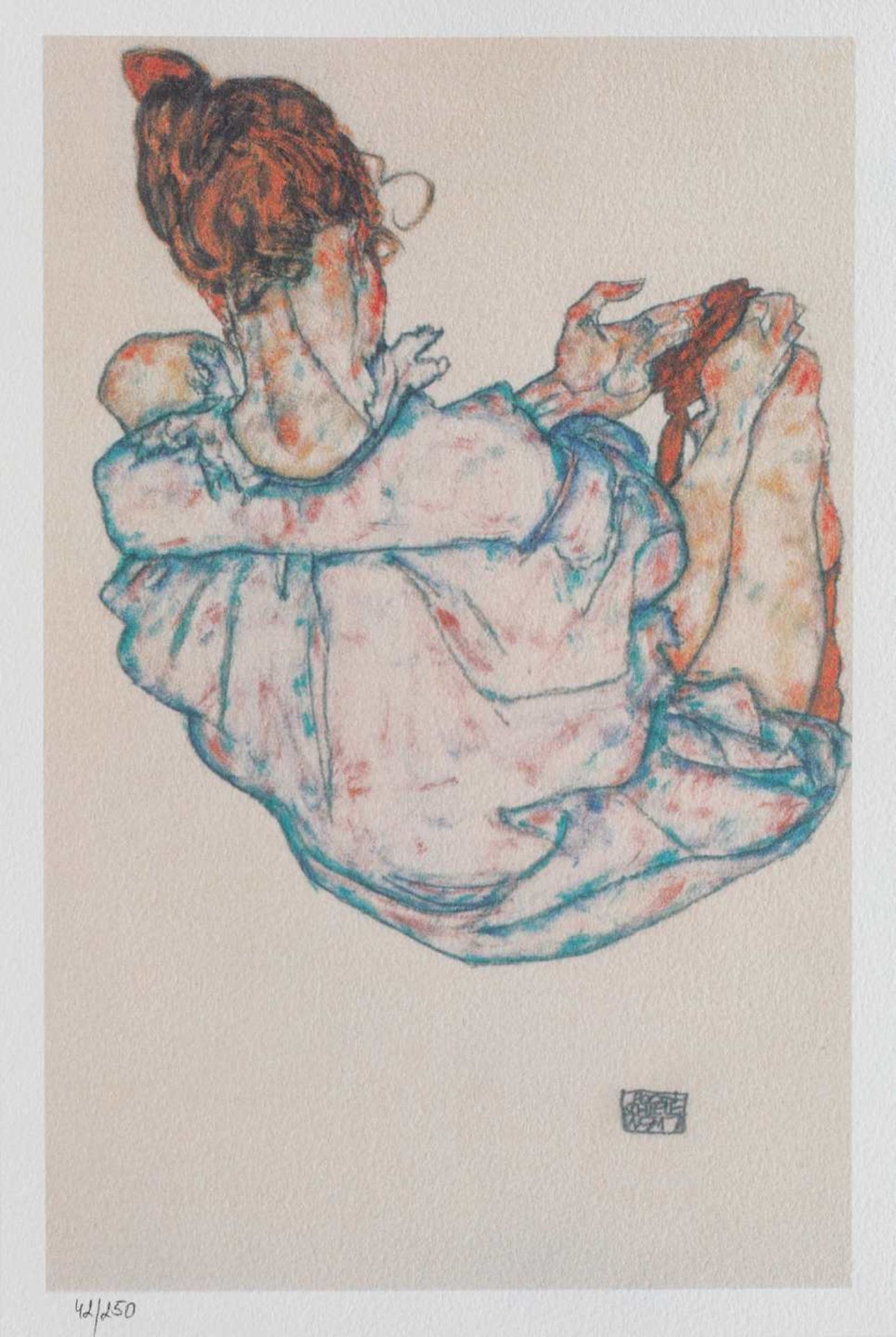 Egon Schiele, Seated Woman from BehindEgon Schiele, Seated Woman from Behind, chromolithography