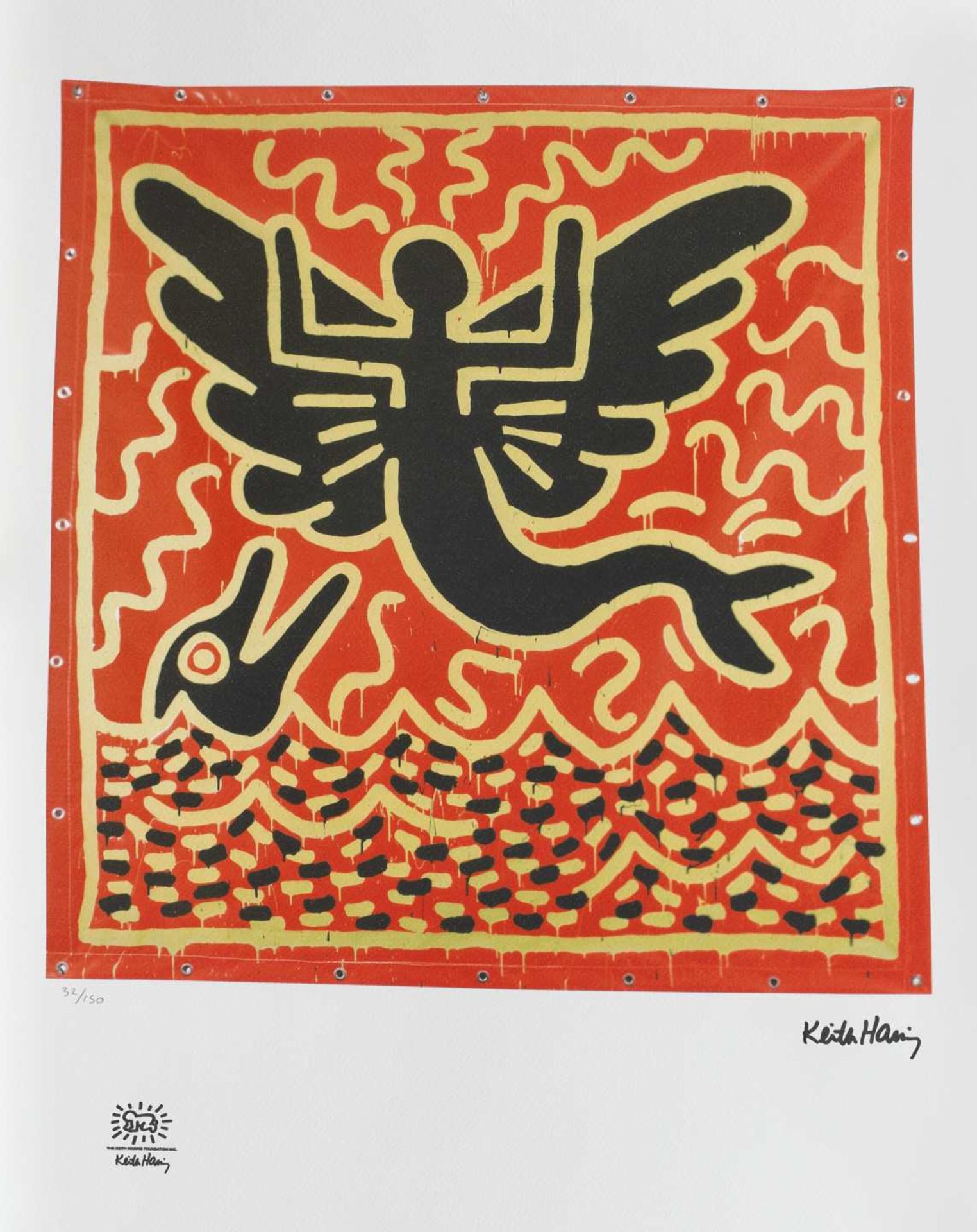 Keith Haring, Mermaid with DolphinKeith Haring, Mermaid with Dolphin, chromolithography, 46 ×