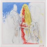 Salvador Dali, Lady GodivaSalvador Dali, Lady Godiva, screen printing on silk, 75 × 75 cm, sig