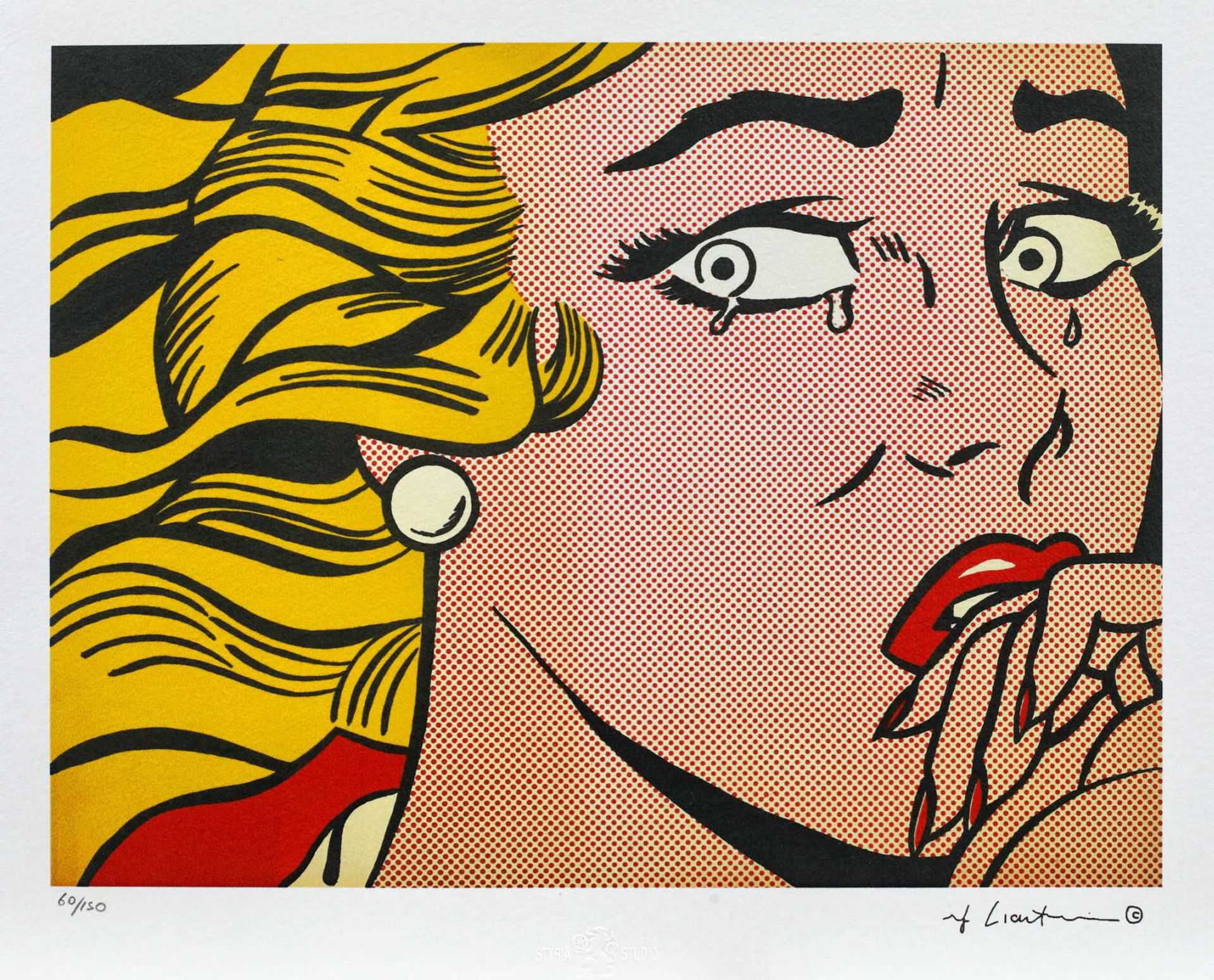 Roy Lichtenstein, Crying GirlRoy Lichtenstein, Crying Girl, chromolithography, 28 × 37 cm, sig