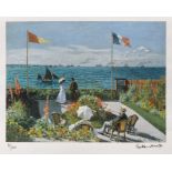 Claude Monet, Garden at Sainte-AdresseClaude Monet, Garden at Sainte-Adresse, chromolithography