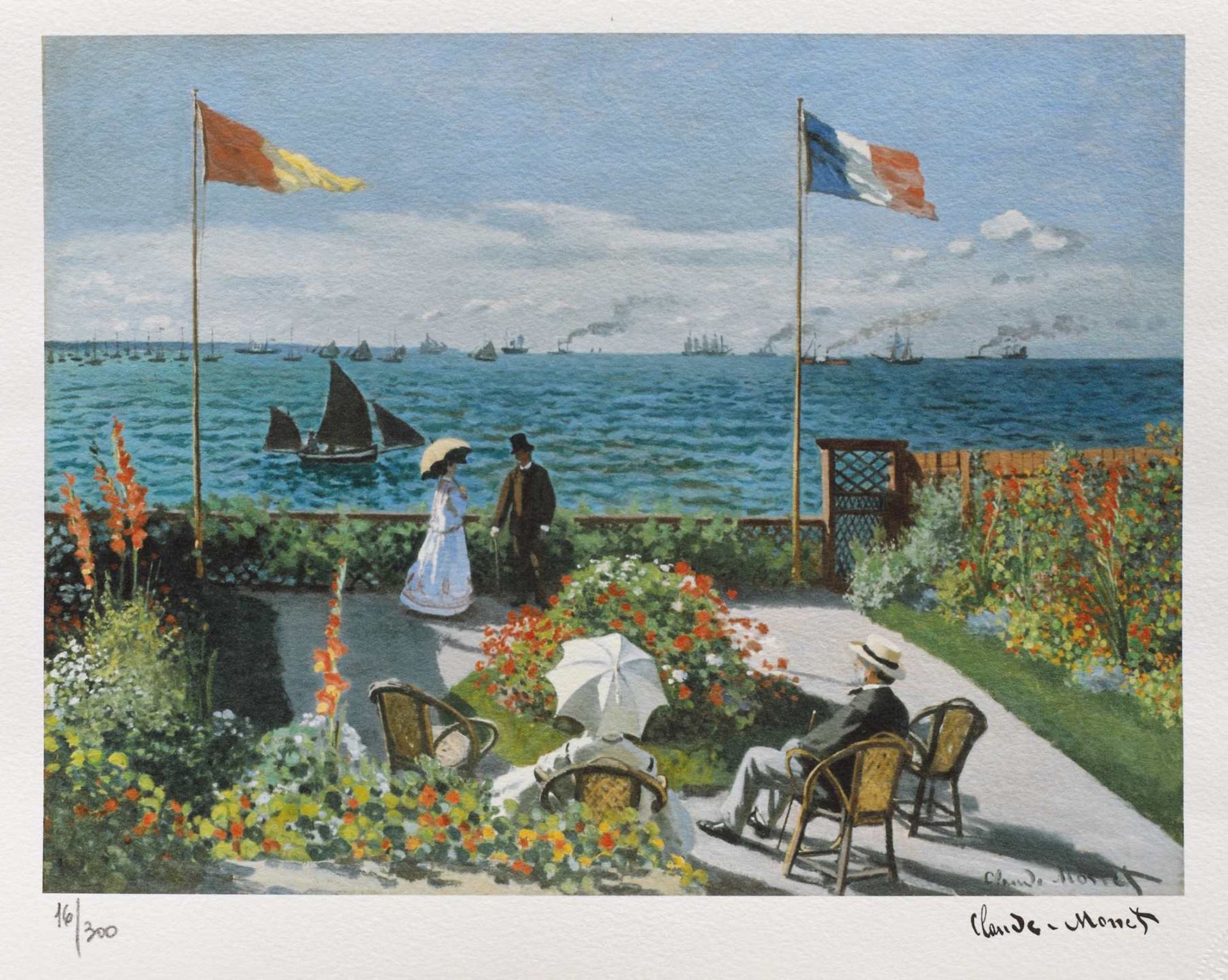 Claude Monet, Garden at Sainte-AdresseClaude Monet, Garden at Sainte-Adresse, chromolithography