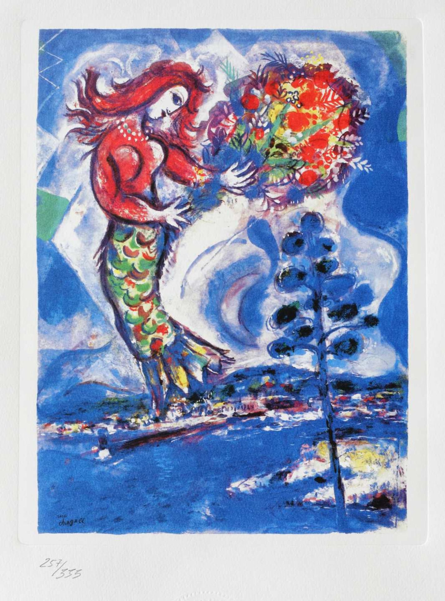 Marc Chagall, Mermaid and Pine Tree Marc Chagall, Mermaid and Pine Tree, chromolithography, 24 × 18