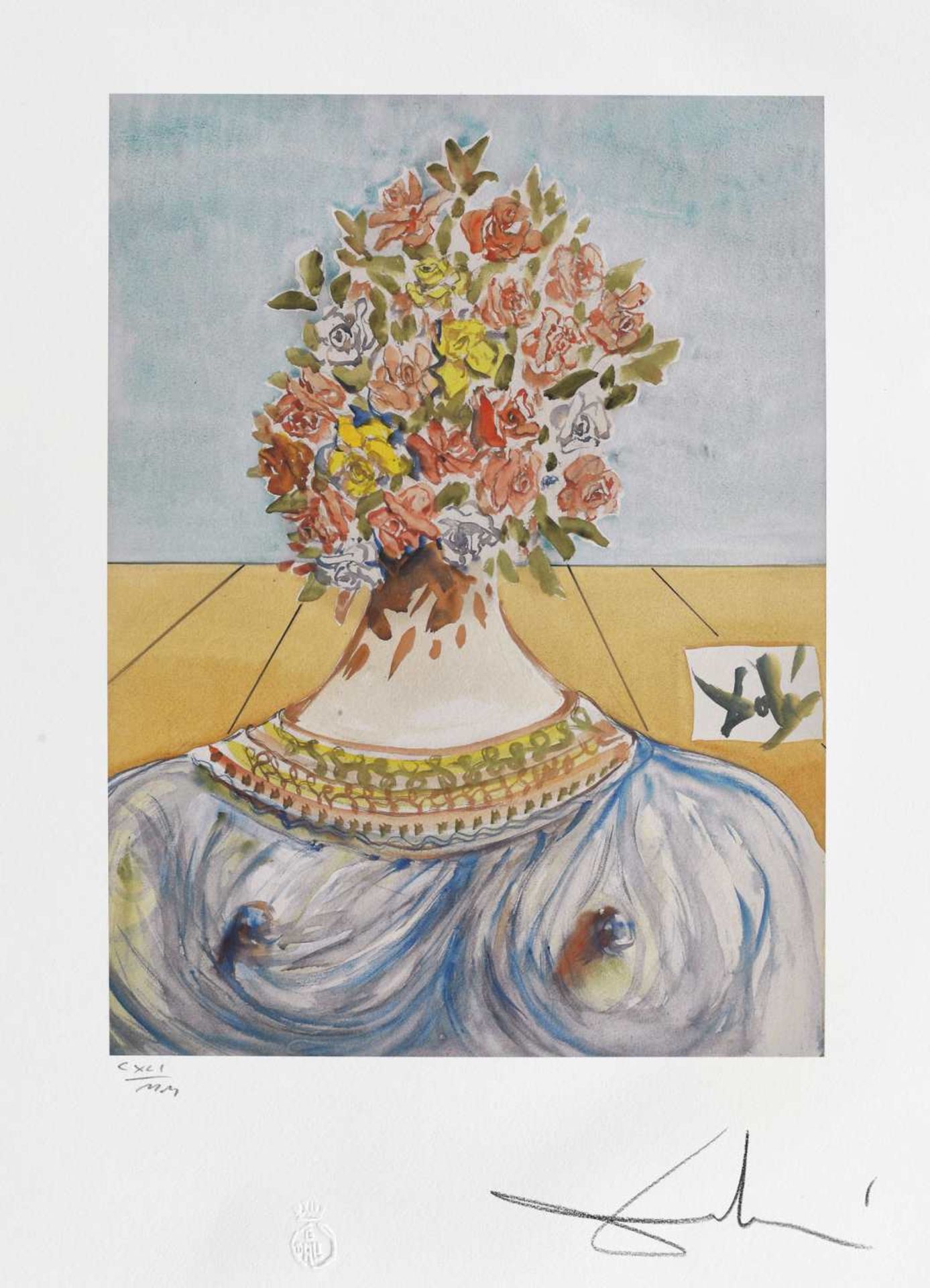 Salvador Dali, The Flowering of Inspiration (Gala en fleurs)Salvador Dali, The Flowering of Ins