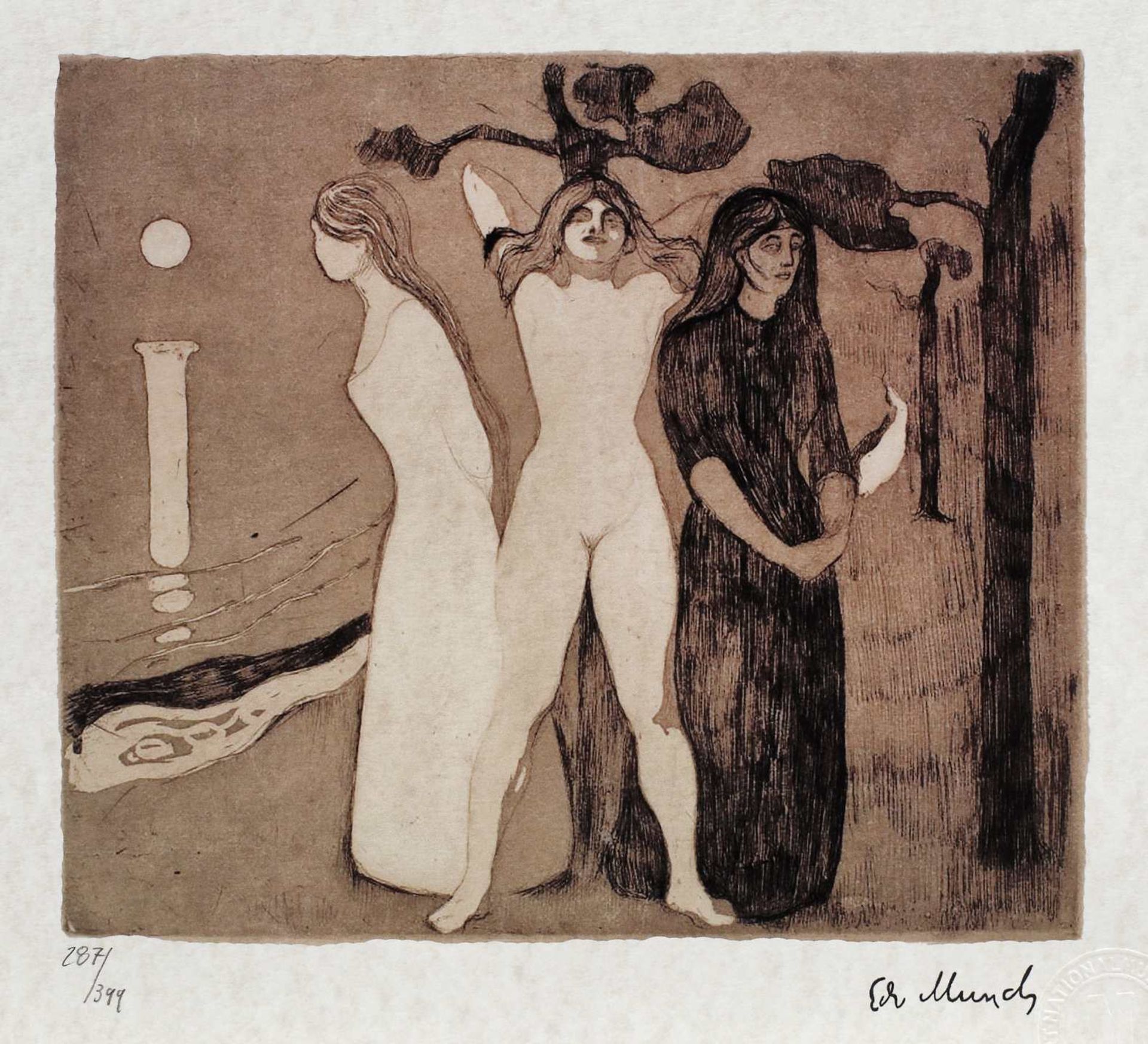 Edvard Munch, The Woman IIEdvard Munch, The Woman II, chromolithography, 21 × 24 cm, signed bo