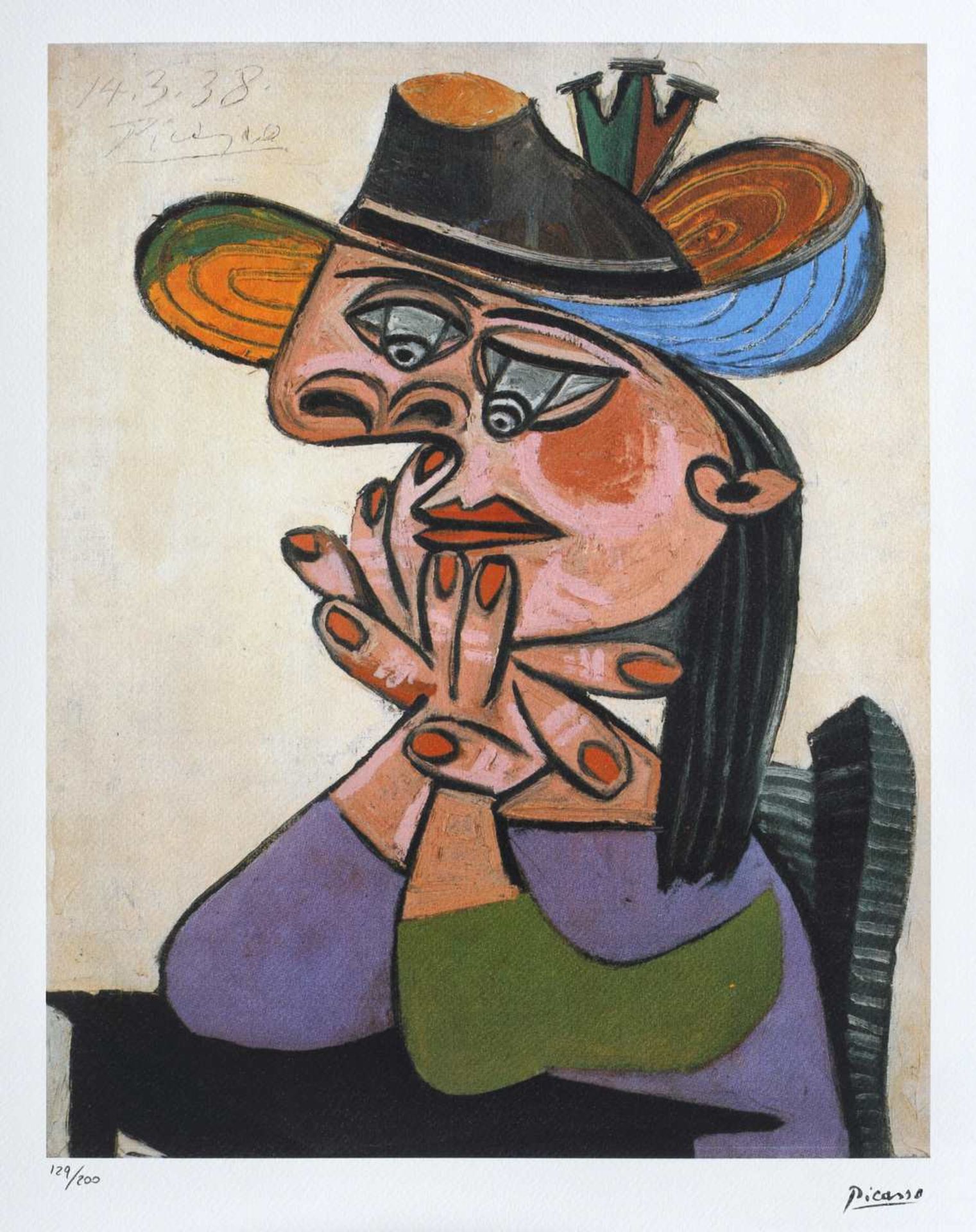 Pablo Picasso, Woman LeaningPablo Picasso, Woman Leaning, chromolithography, 45,5 × 35,5 cm, s