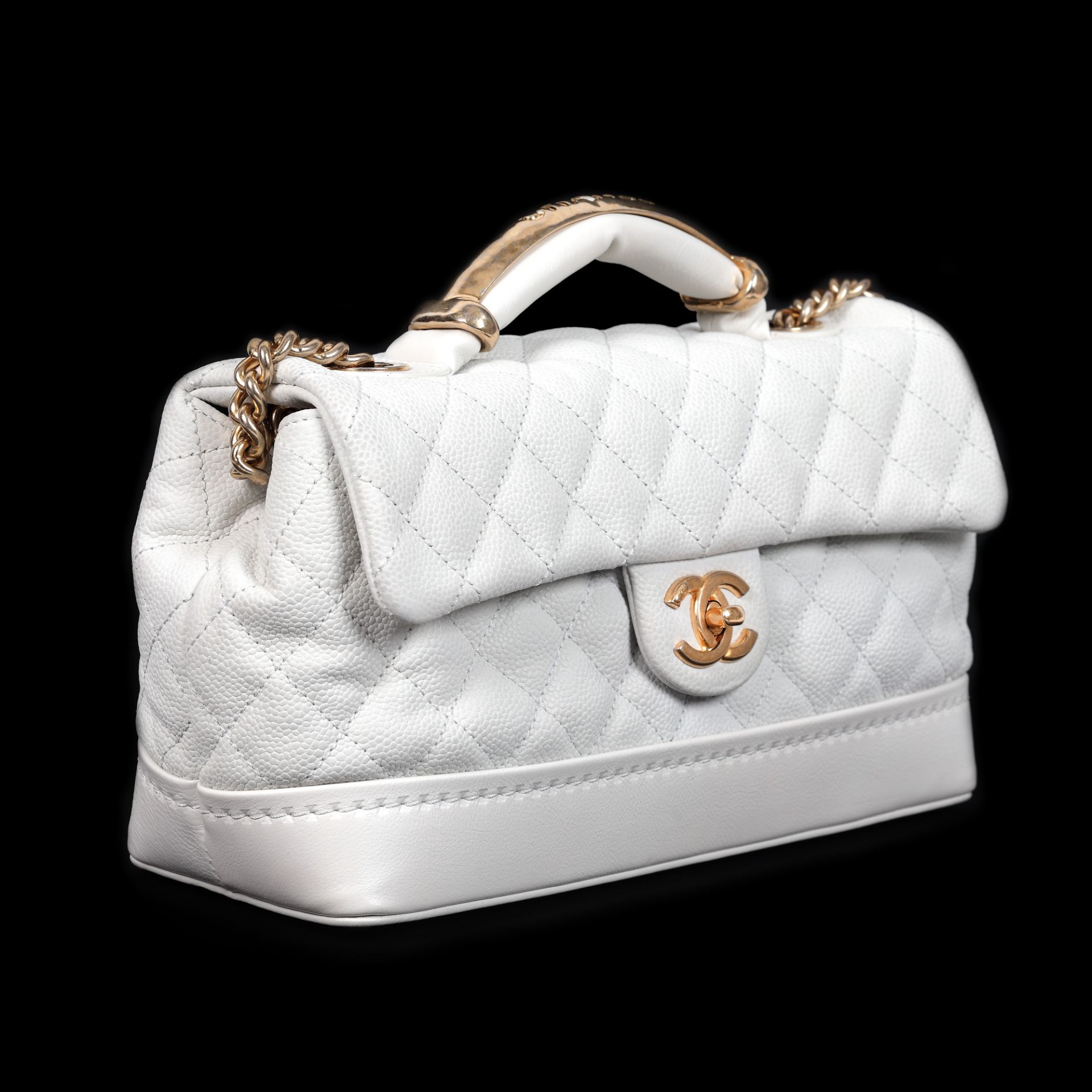 "Globe Trotter Flap" - Chanel bag, quilted leather, white - Image 2 of 6