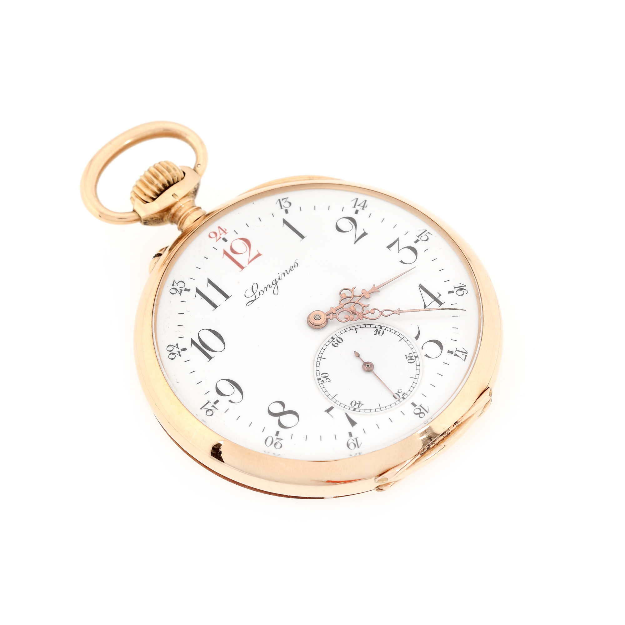 Longines pocket watch, gold, belonged to a prince Ghica - Image 4 of 5