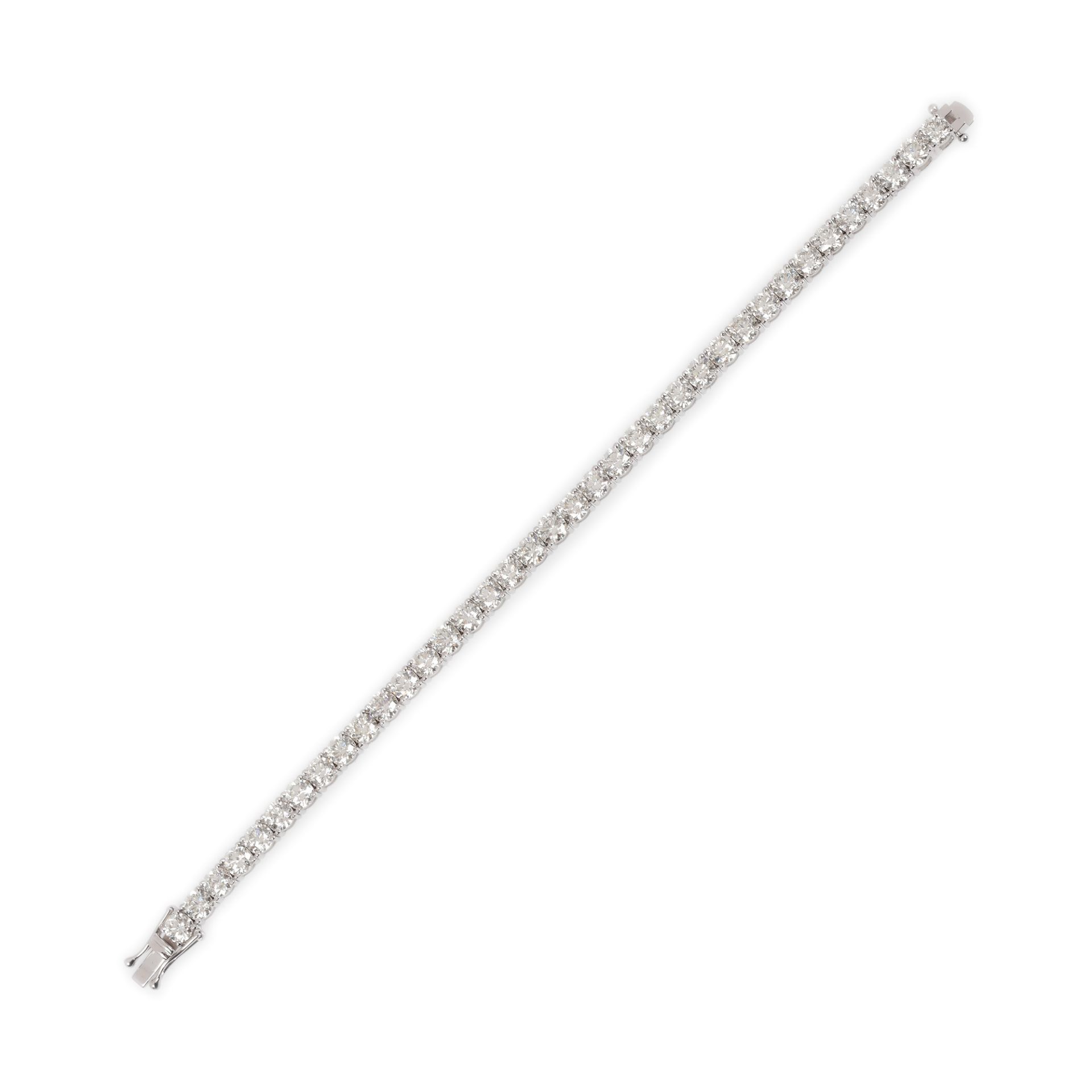 White gold tennis bracelet, paved with diamonds - Image 2 of 2