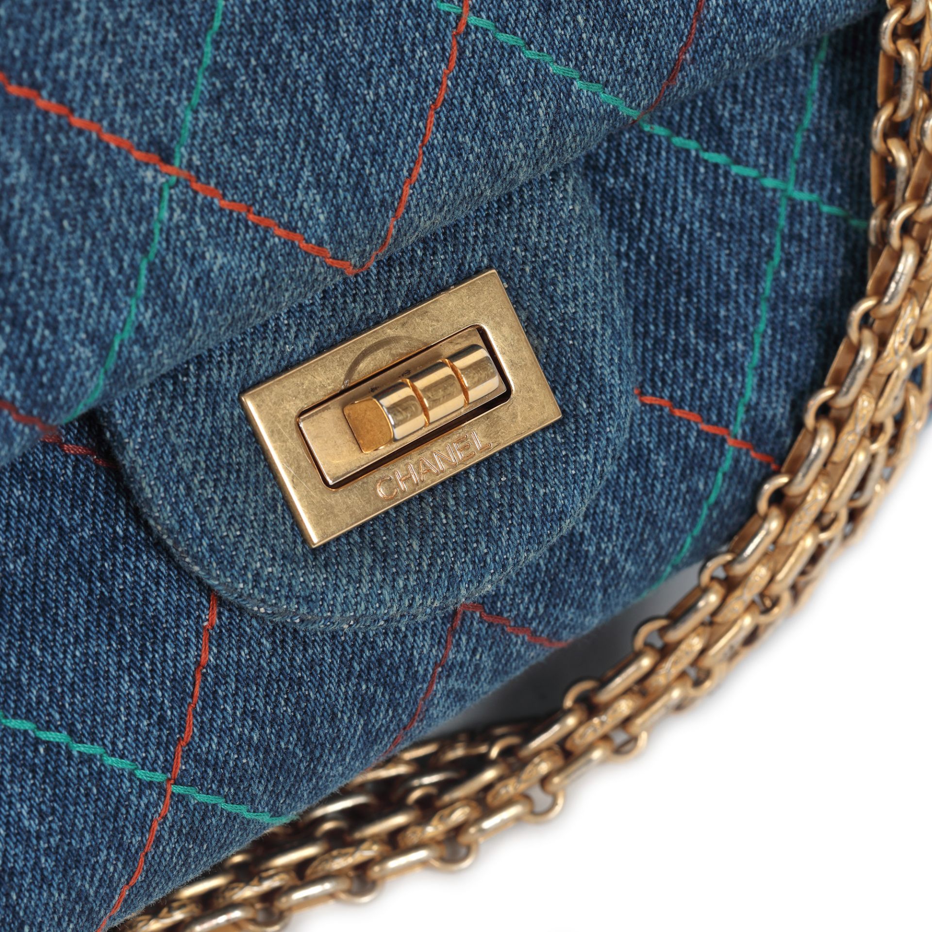 "Reissue 2.55 Flap Bag" - Chanel bag, denim, authenticity card and original cover - Image 4 of 5