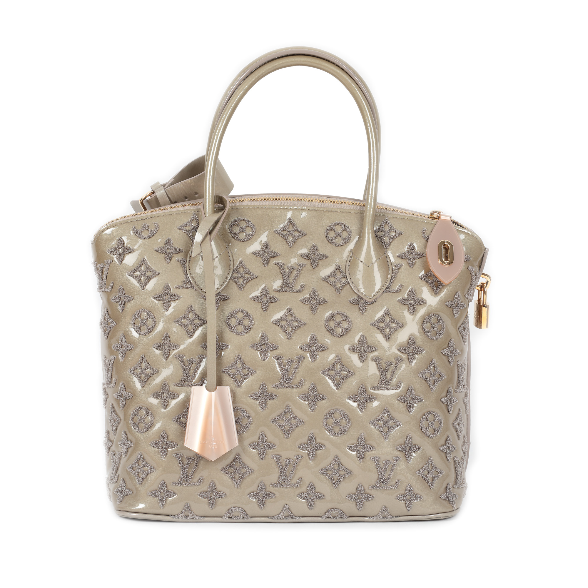 "Fascination Lockit Bag" - Louis Vuitton bag, leather, beige, embroidered monogram, limited edition,