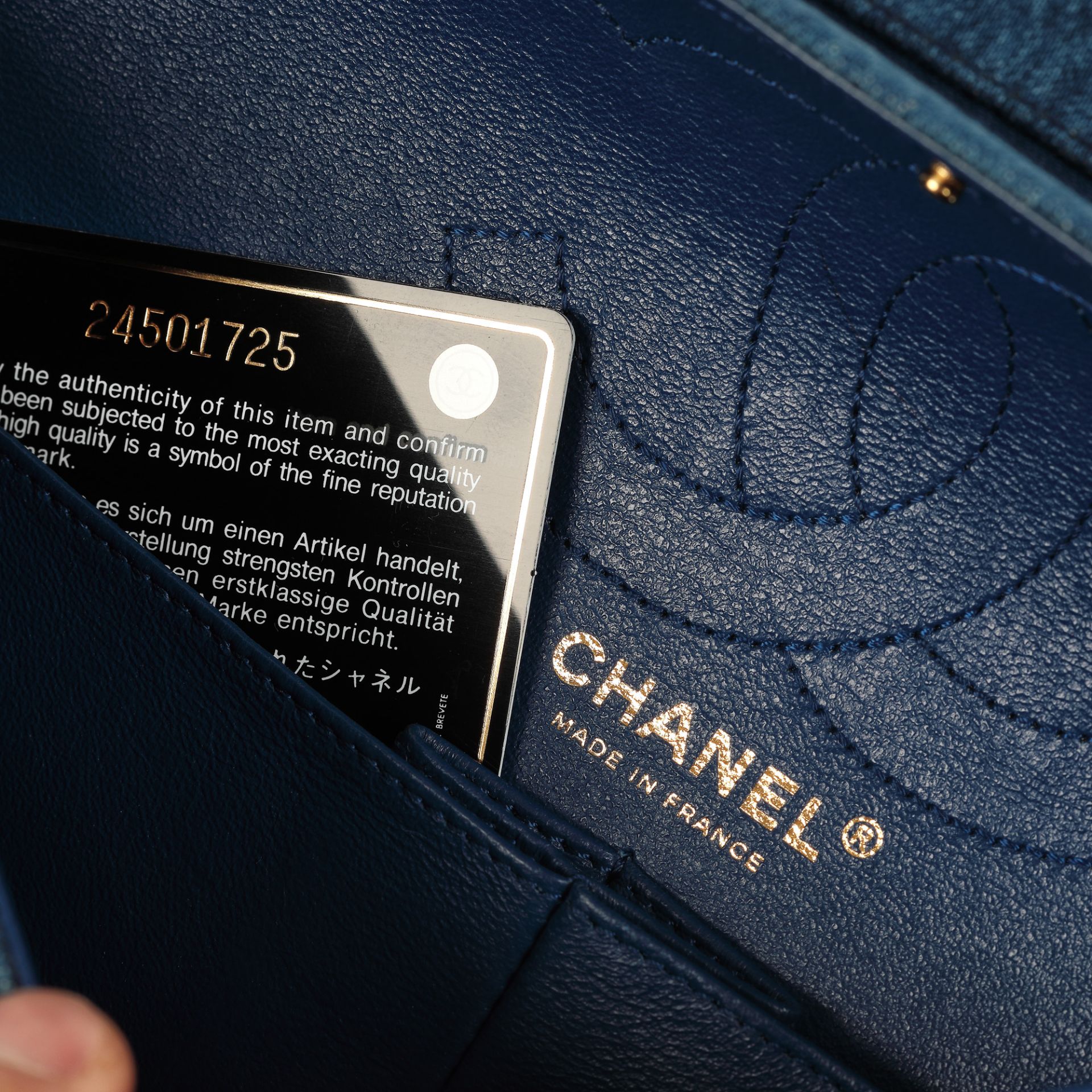 "Reissue 2.55 Flap Bag" - Chanel bag, denim, authenticity card and original cover - Image 3 of 5