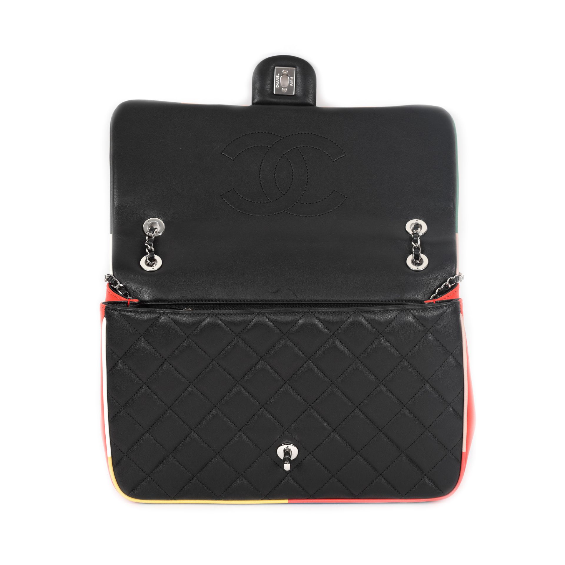 "Classic Flap Bag" - Chanel bag, quilted leather, black, with coloured resin details, authenticity c - Image 5 of 6