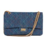 "Reissue 2.55 Flap Bag" - Chanel bag, denim, authenticity card and original cover