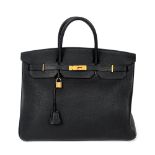 "Birkin 40" - Hermès bag, Togo leather, Noir