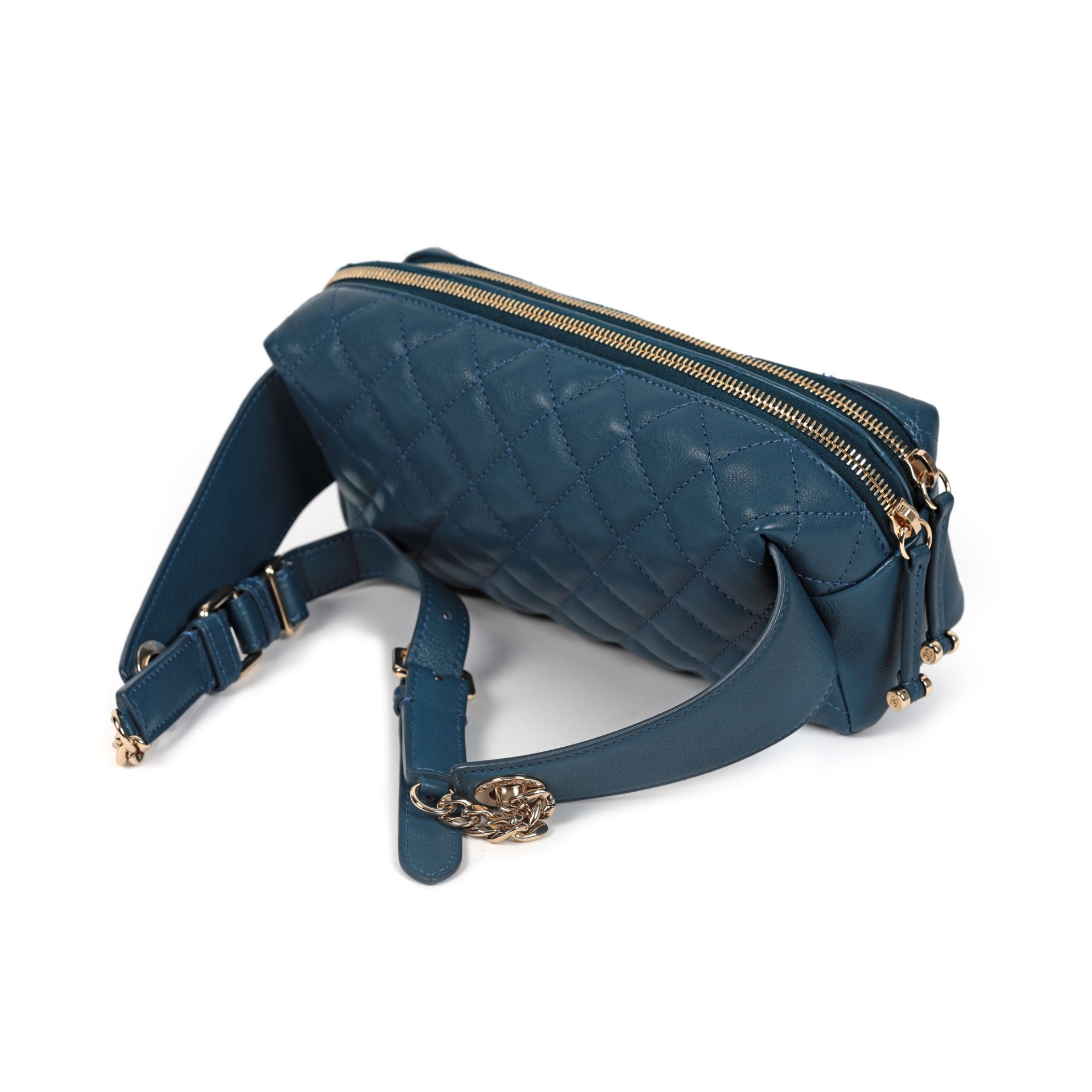 Chanel carrying case, quilted leather, blue - Image 3 of 5