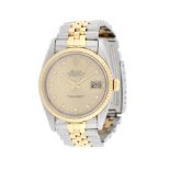 Rolex Oyster Perpetual Lady-Datejust wristwatch, gold and steel, women, decorated with diamonds