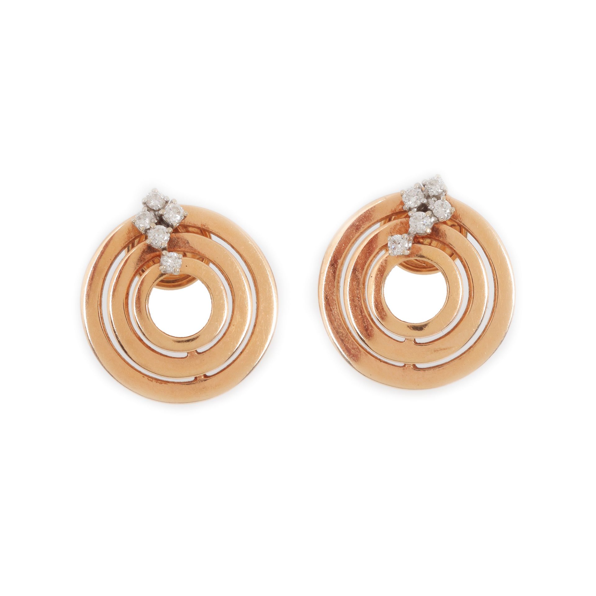 Damiani set, white and rose gold, decorated with diamonds - Image 3 of 5