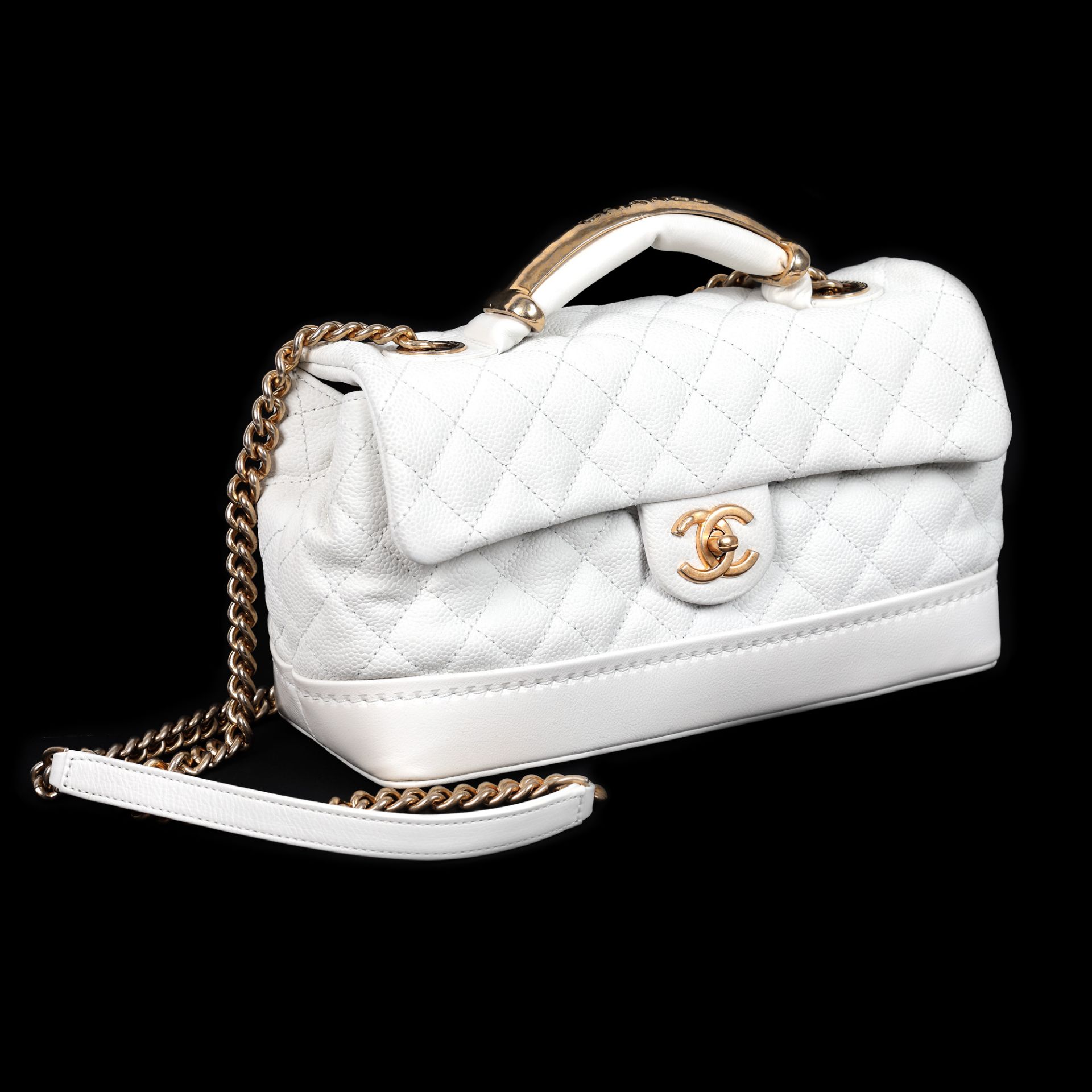 "Globe Trotter Flap" - Chanel bag, quilted leather, white - Image 5 of 6
