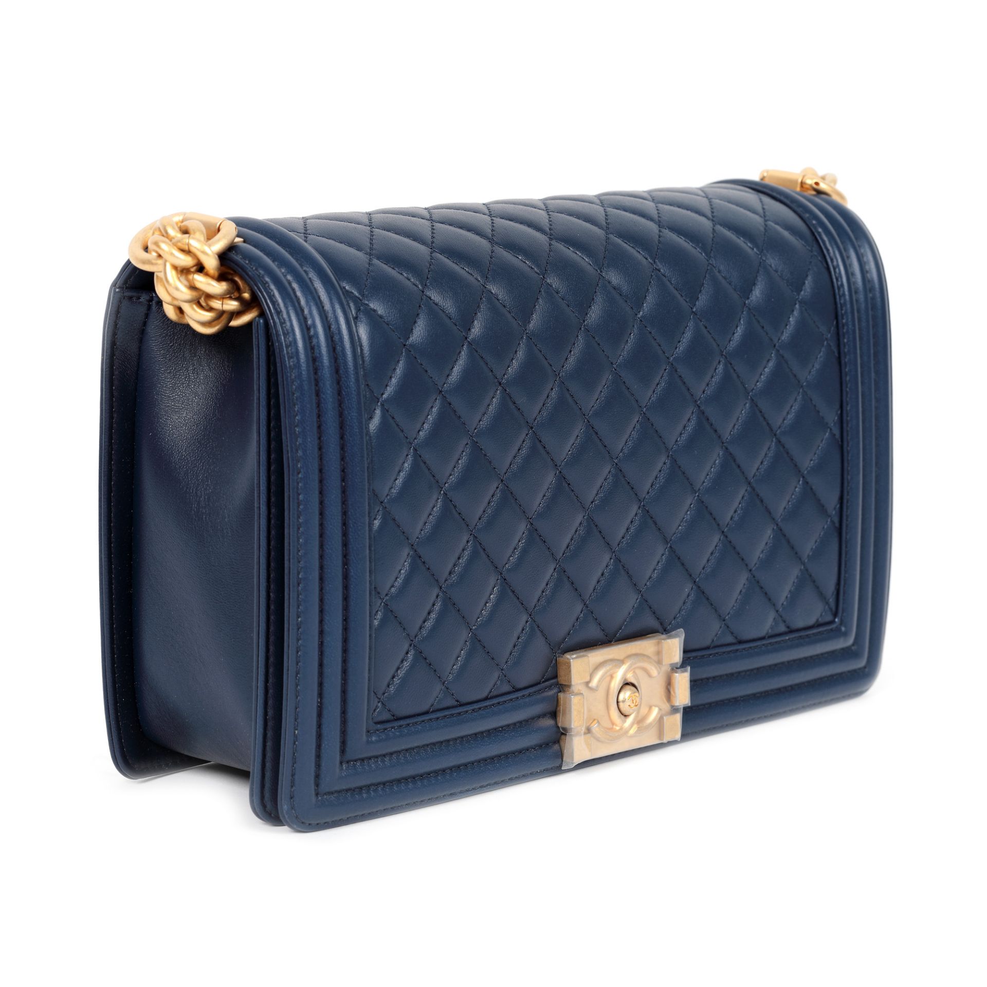 "Boy" - Chanel bag, quilted leather, blue, authenticity card and original cover - Image 2 of 5