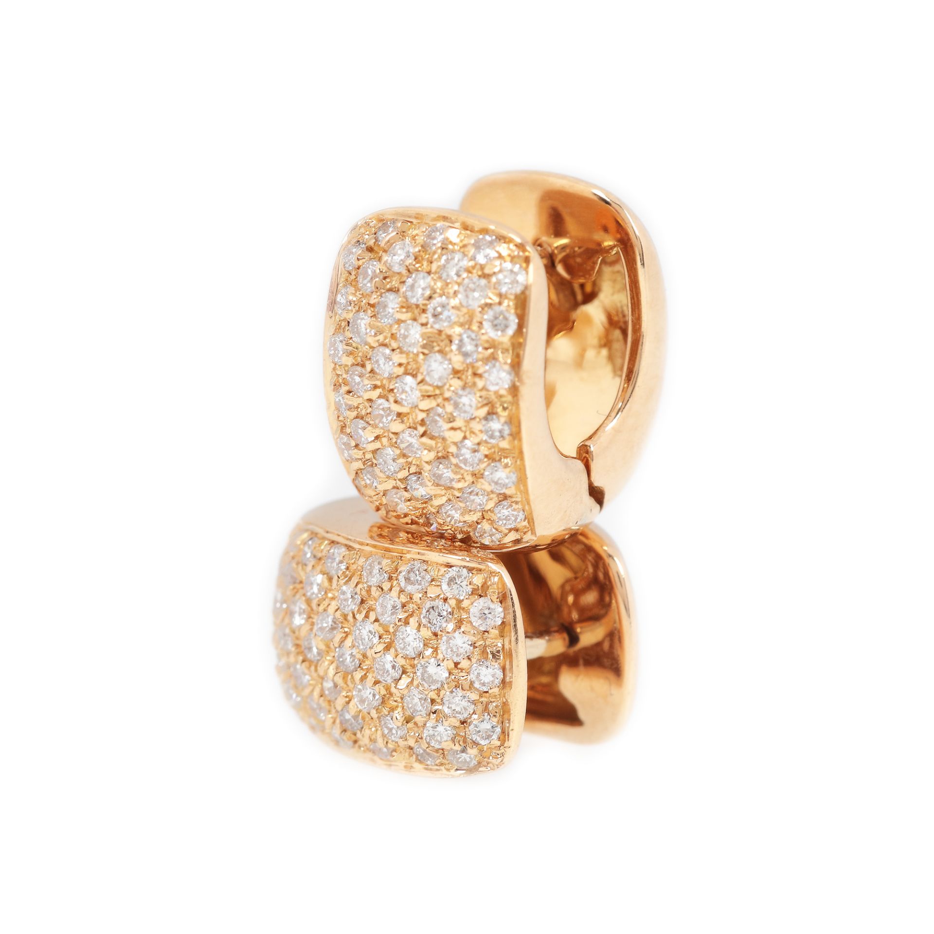Gold earrings, paved with diamonds - Bild 2 aus 2