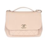 "Business Affinity Flap Bag" - Chanel bag, partially quilted Caviar leather, beige