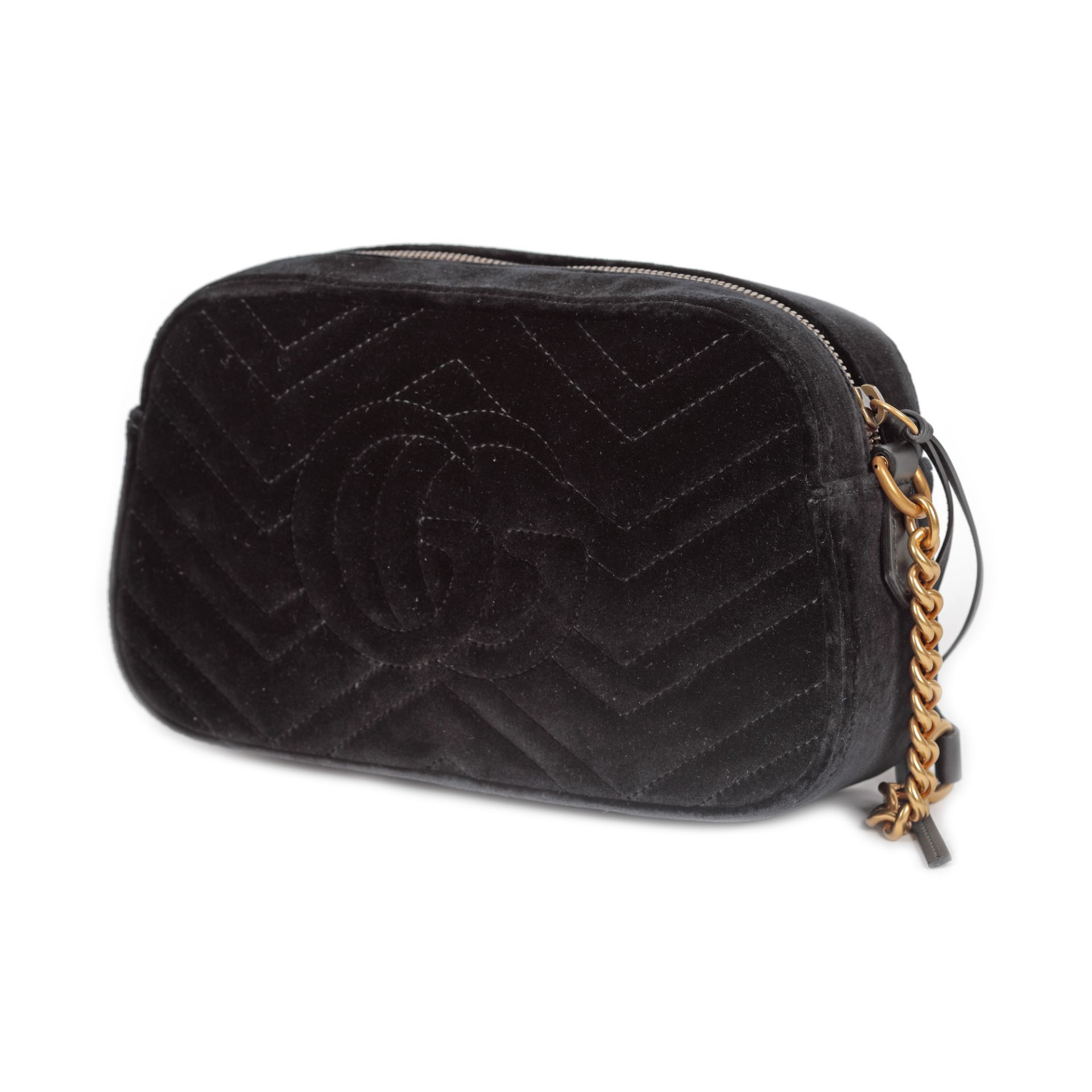 "Marmont Bambi" - Gucci bag, quilted velvet, black, embroidered elements - Image 4 of 4