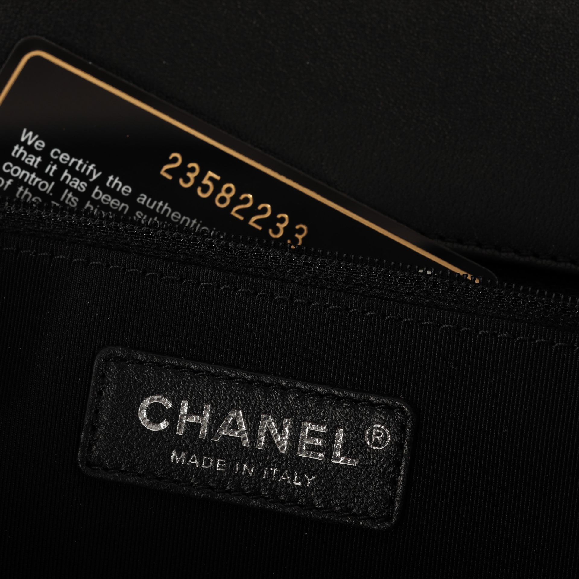 "Classic Flap Bag" - Chanel bag, quilted leather, black, with coloured resin details, authenticity c - Image 6 of 6