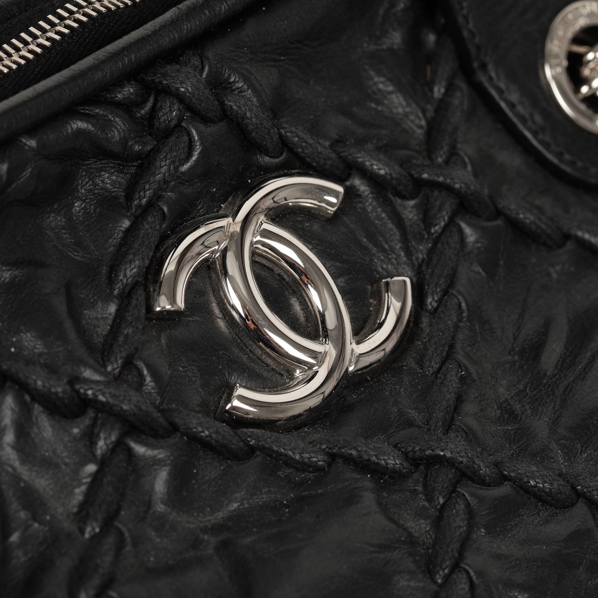 "Ultra Stitch Bowling Bag", Chanel bag, quilted leather, black, authenticity card and original cover - Image 3 of 4