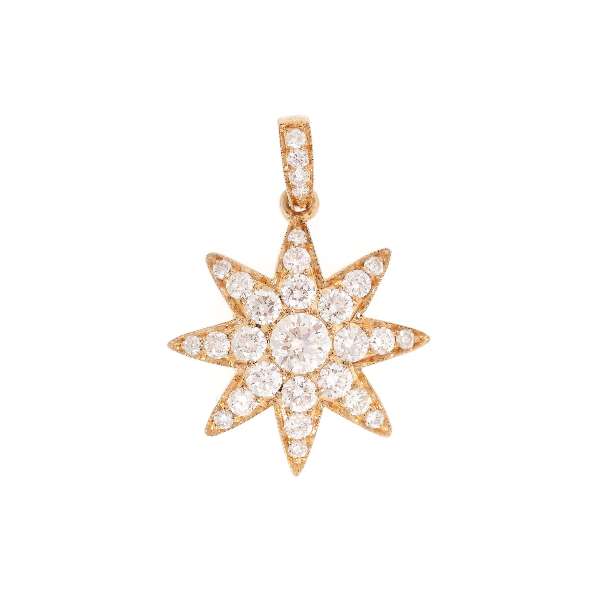 "Royal Star" - Luke Stockley pendant, gold, decorated with diamonds