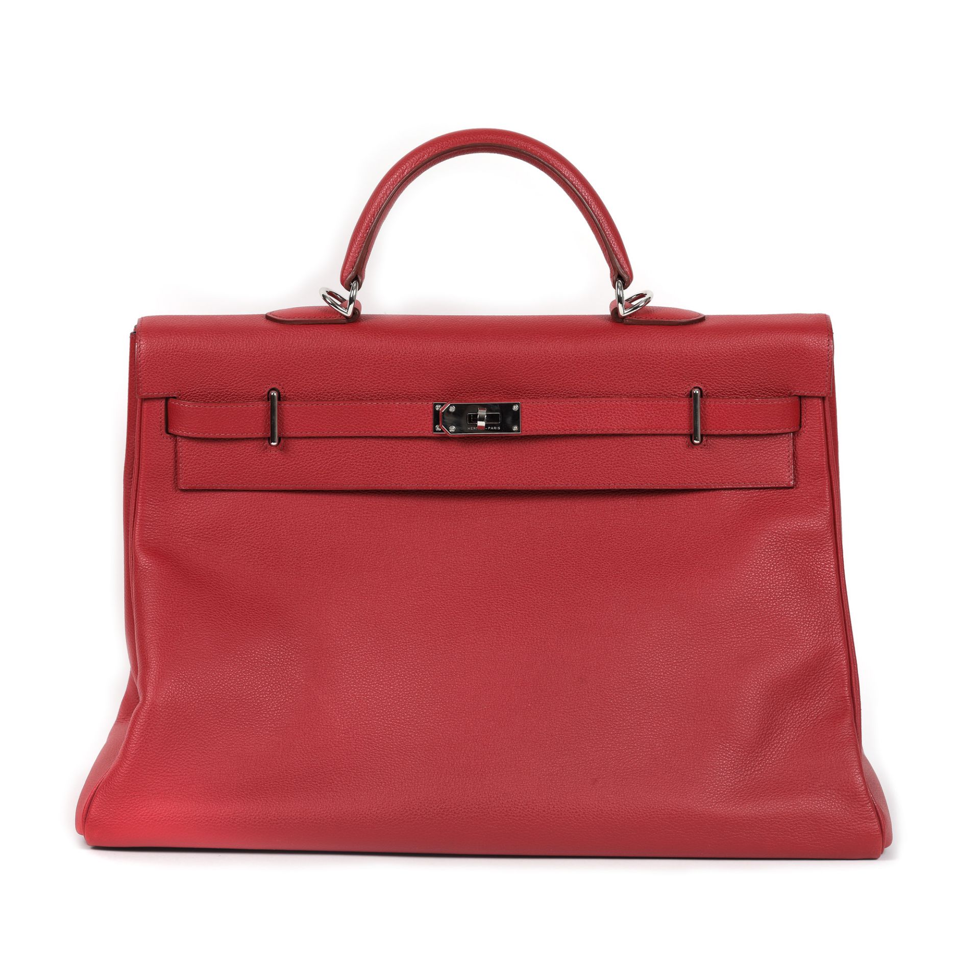 "Kelly Voyage" - Hermès travel bag, Clemence leather, Rouge Garance colour, limited edition