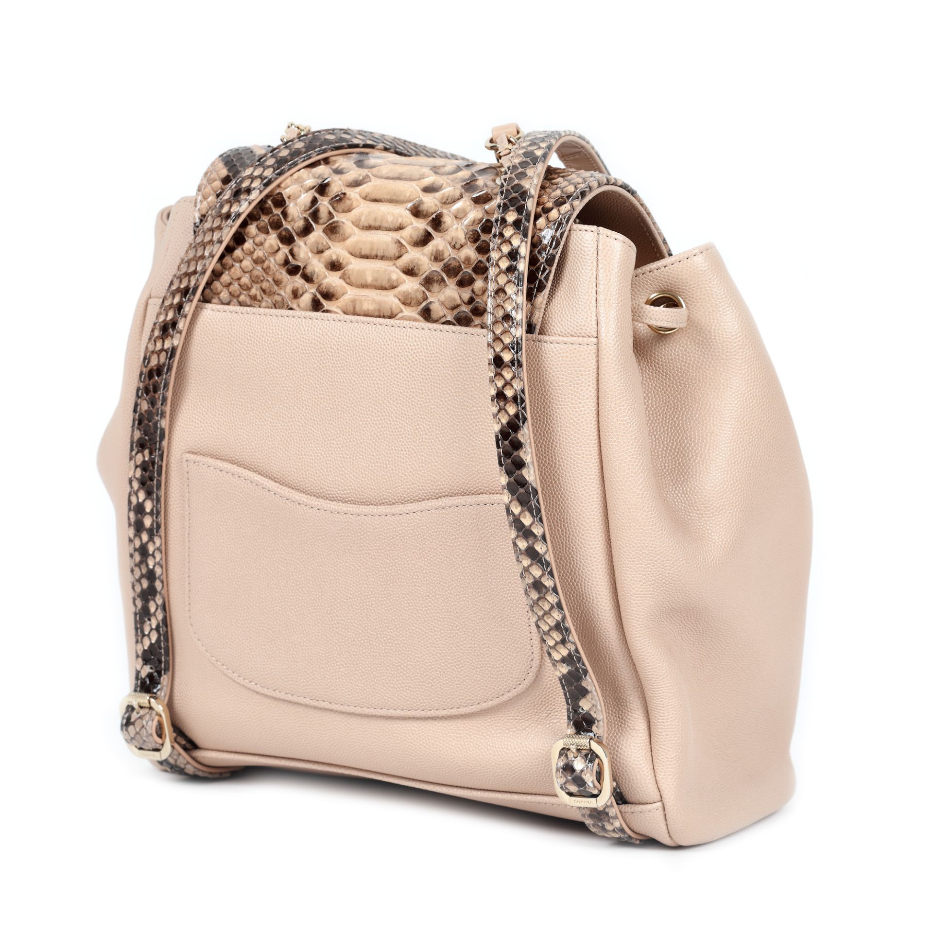 "Business Affinity Backpack" - Chanel backpack, caviar leather and python leather - Image 3 of 6