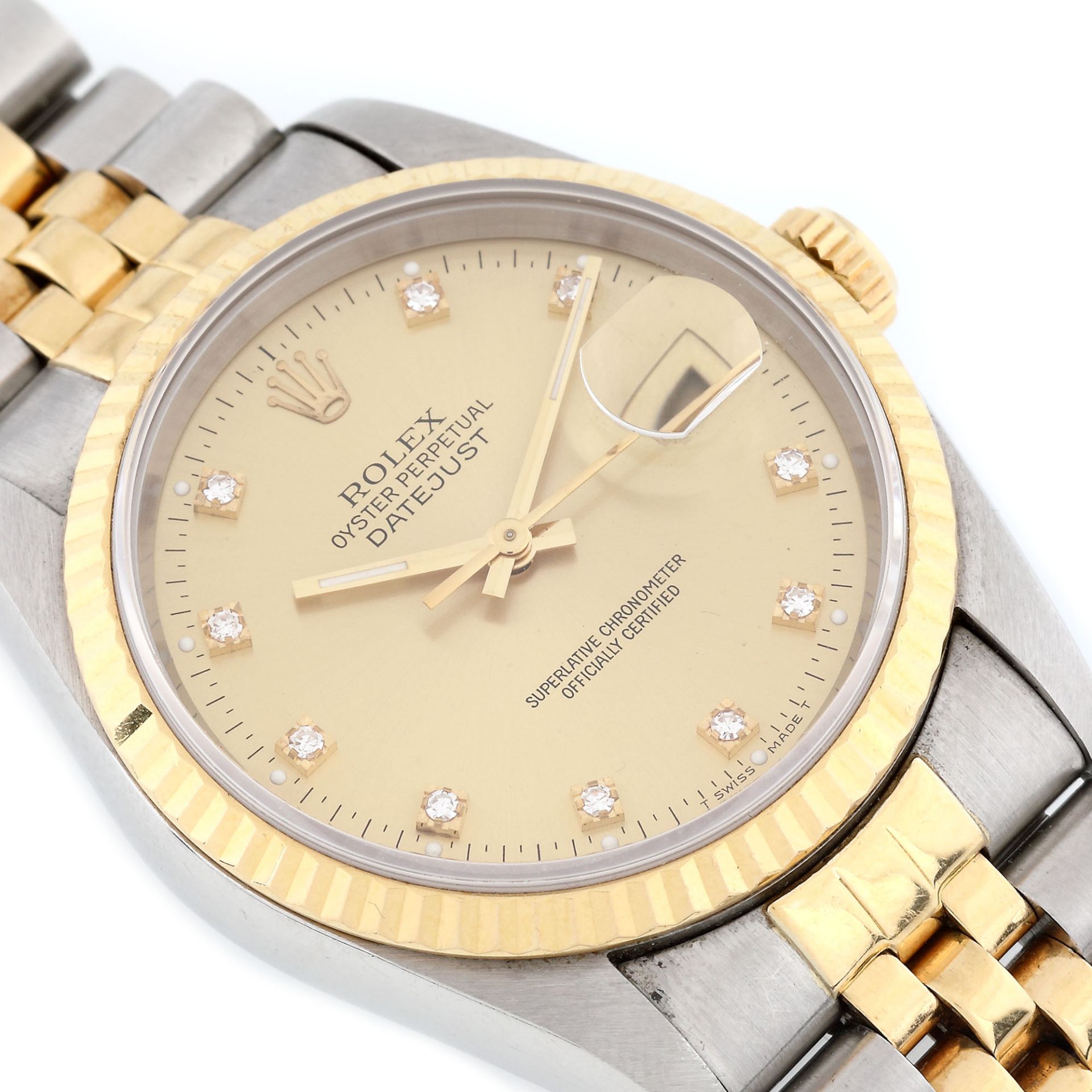 Rolex Oyster Perpetual Lady-Datejust wristwatch, gold and steel, women, decorated with diamonds - Bild 3 aus 3