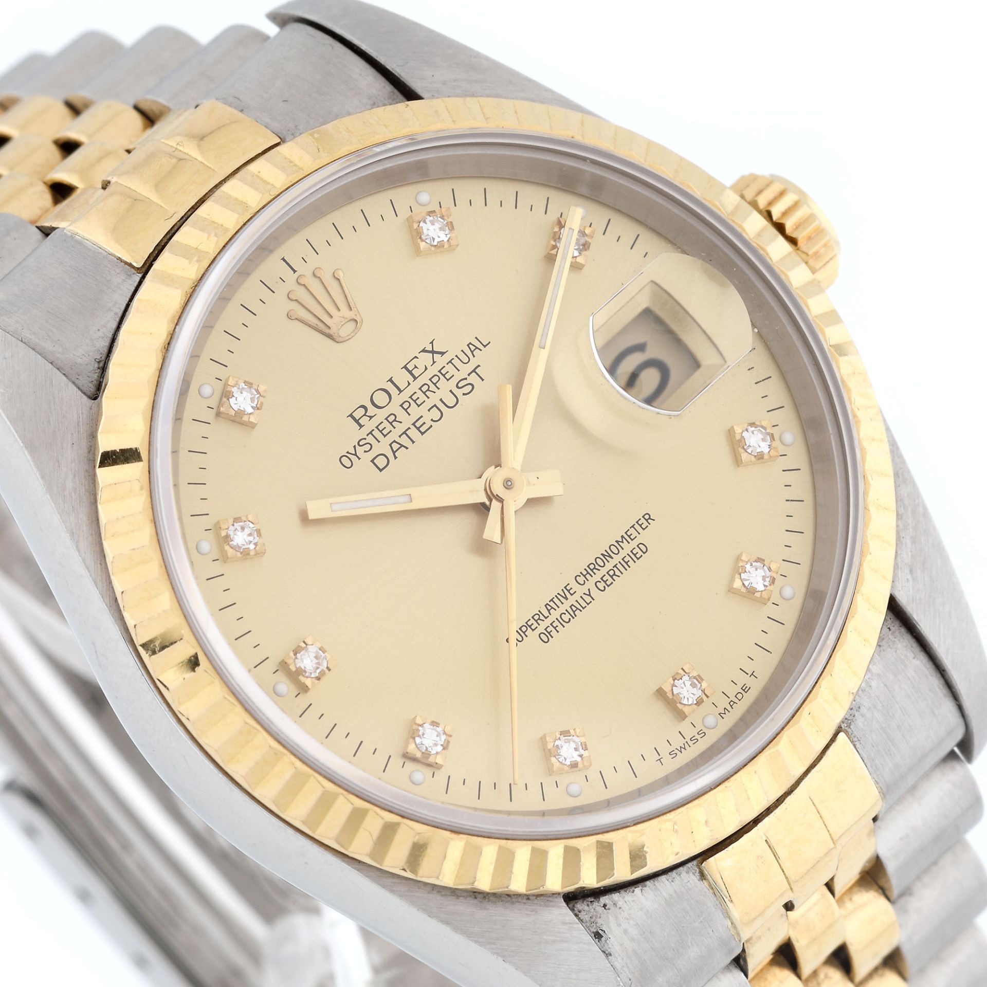 Rolex Oyster Perpetual Lady-Datejust wristwatch, gold and steel, women, decorated with diamonds - Bild 2 aus 3