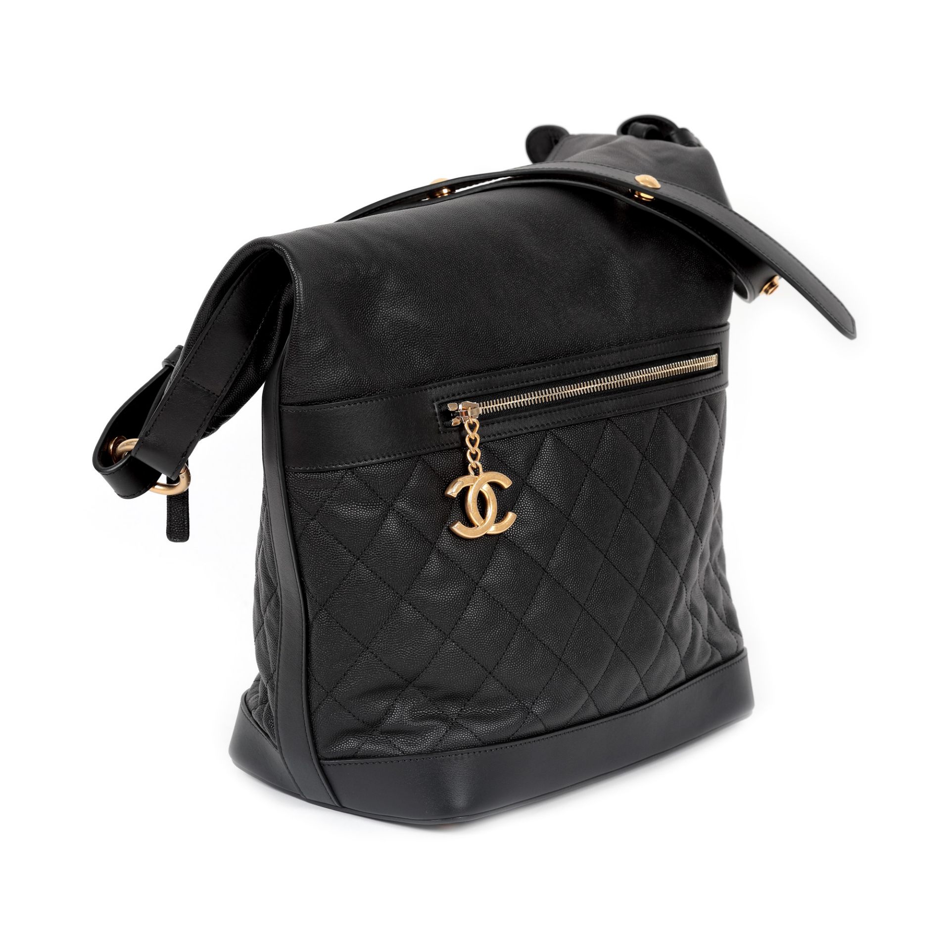 "Casual Style Hobo Bag", Chanel bag, partially quilted leather, authenticity card and original cover - Image 3 of 4