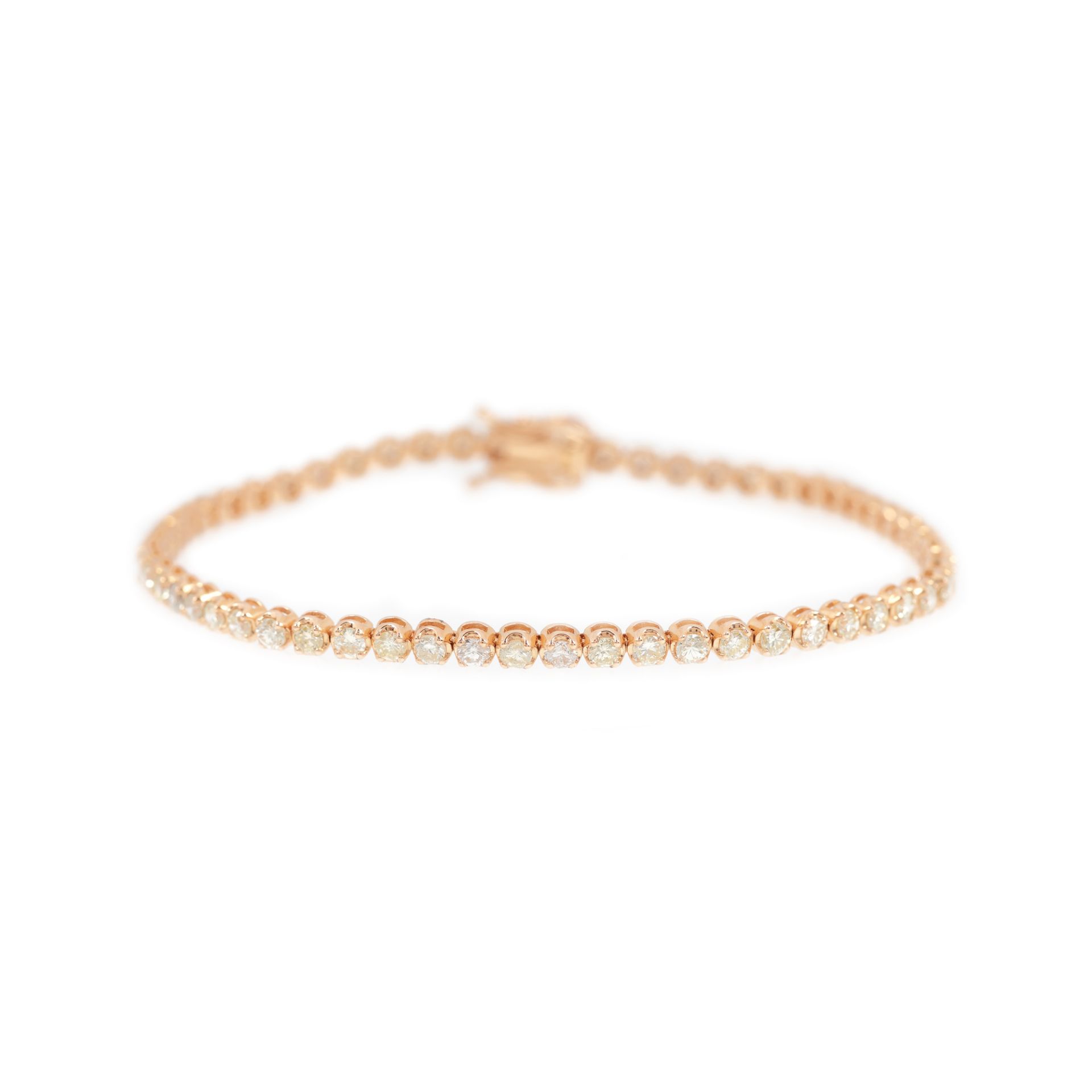 Tennis bracelet, rose gold, decorated with diamonds  - Bild 2 aus 2