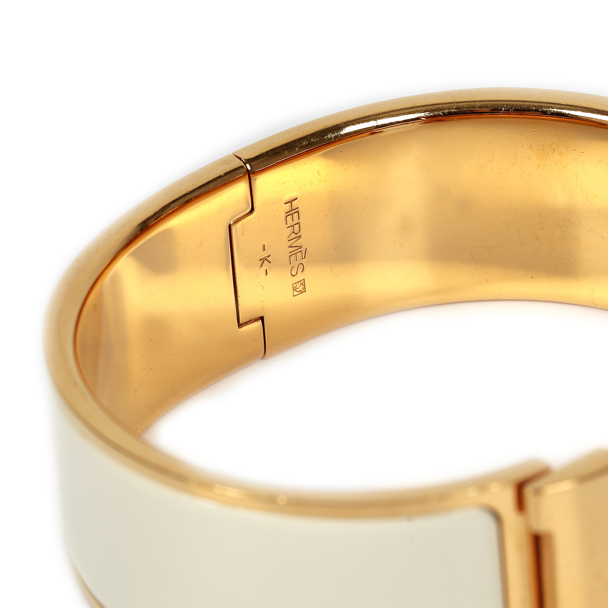 Hermès, Clic Clac bracelet, white enamel - Image 4 of 4